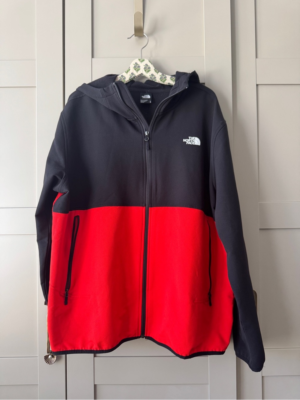 The North Face Men's Tekno Ridge Full-Zip Hoodie XL Red & Black